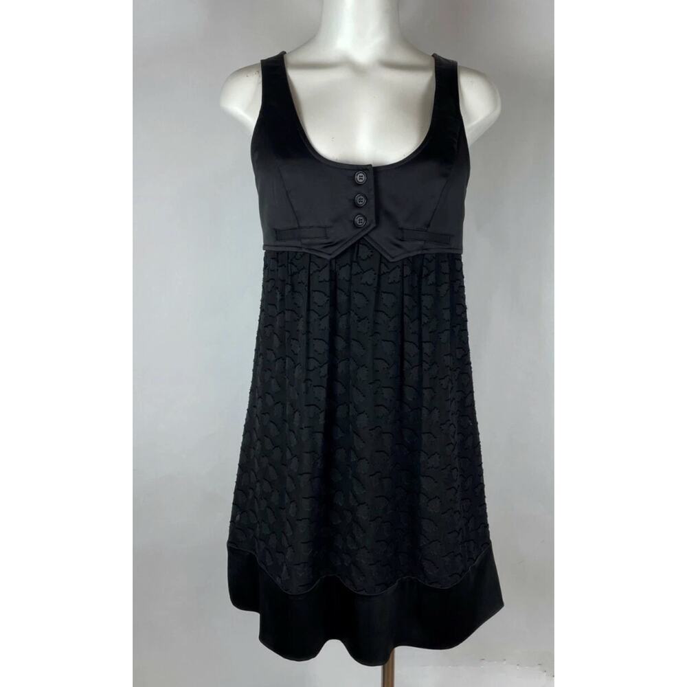 BCBG MAXAZRIA Black silk blend corset sleeveless sheath dress S